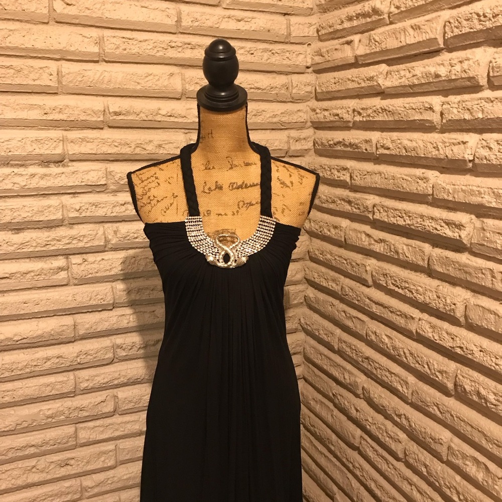 Elegant pleated Black Sky Dress - Picture 3 of 9